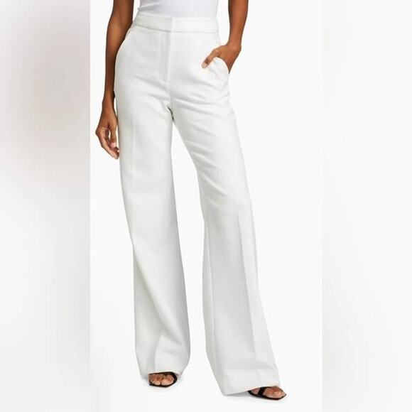 Veronica Beard Tonelli Pant with Side Stripe in Off White 2 - Picture 2 of 5